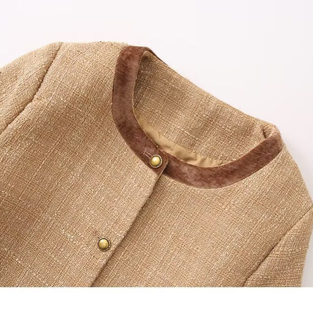 Damen Kurzblazerjacke Elegant Knöpfe