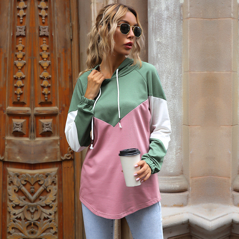 Damen Kapuzenpullover Modernes Farbblockdesign Norvielle