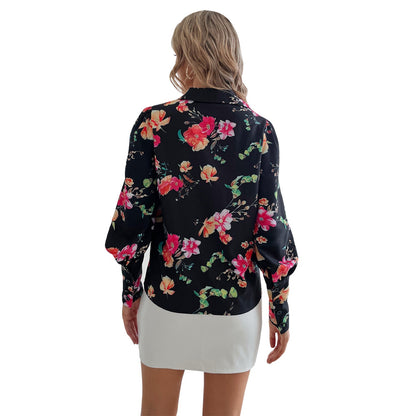 Damen Bluse mit Floralmuster und Puffärmeln Norvielle