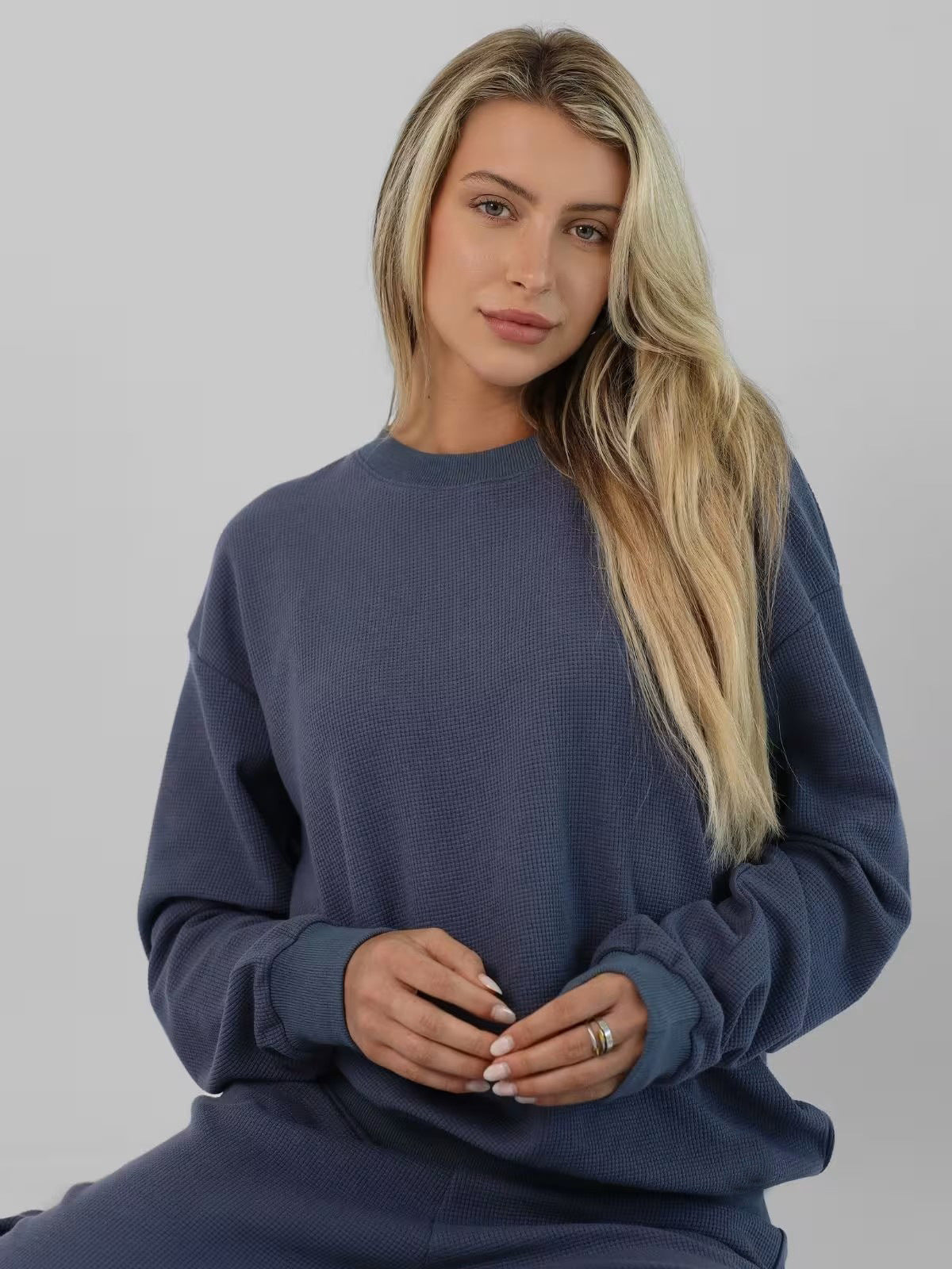 Damen Freizeit-Set Waffelstruktur Bequem Norvielle