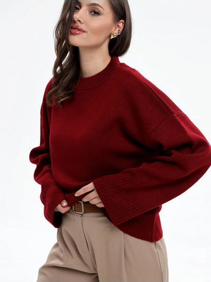 Damen Sweater Weit Schnitt Strukturiert Norvielle