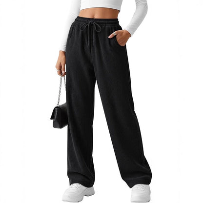 Damen Rippstrick-Hose Breit Kordelzug Norvielle