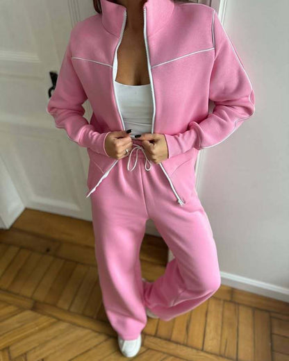 Damen Sweat-Set Hochkragen Weites Design Norvielle