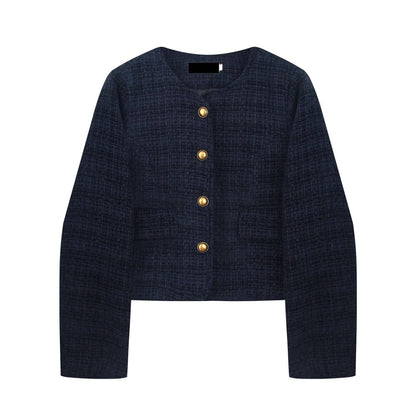 Damen Cropped Blazer Goldknöpfe Norvielle