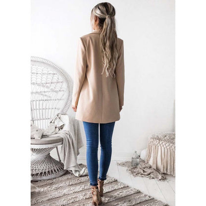 Damen Blazer Elegant Langer Revers Norvielle