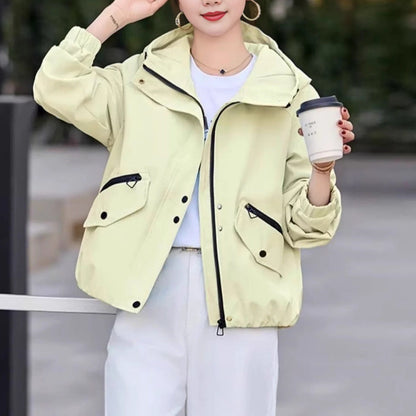 Damen Übergangsjacke mit Kapuze und Taschen Norvielle - Norvielle