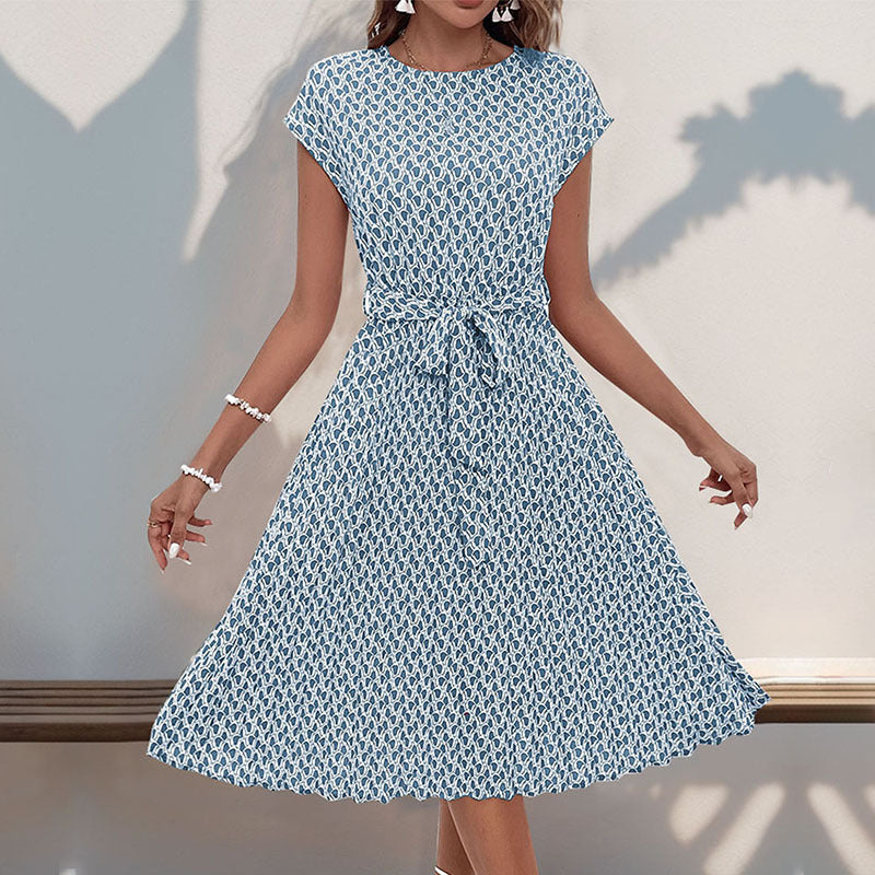 Damen Midikleid Asymmetrischer Saum Dekorativer Gürtel Norvielle
