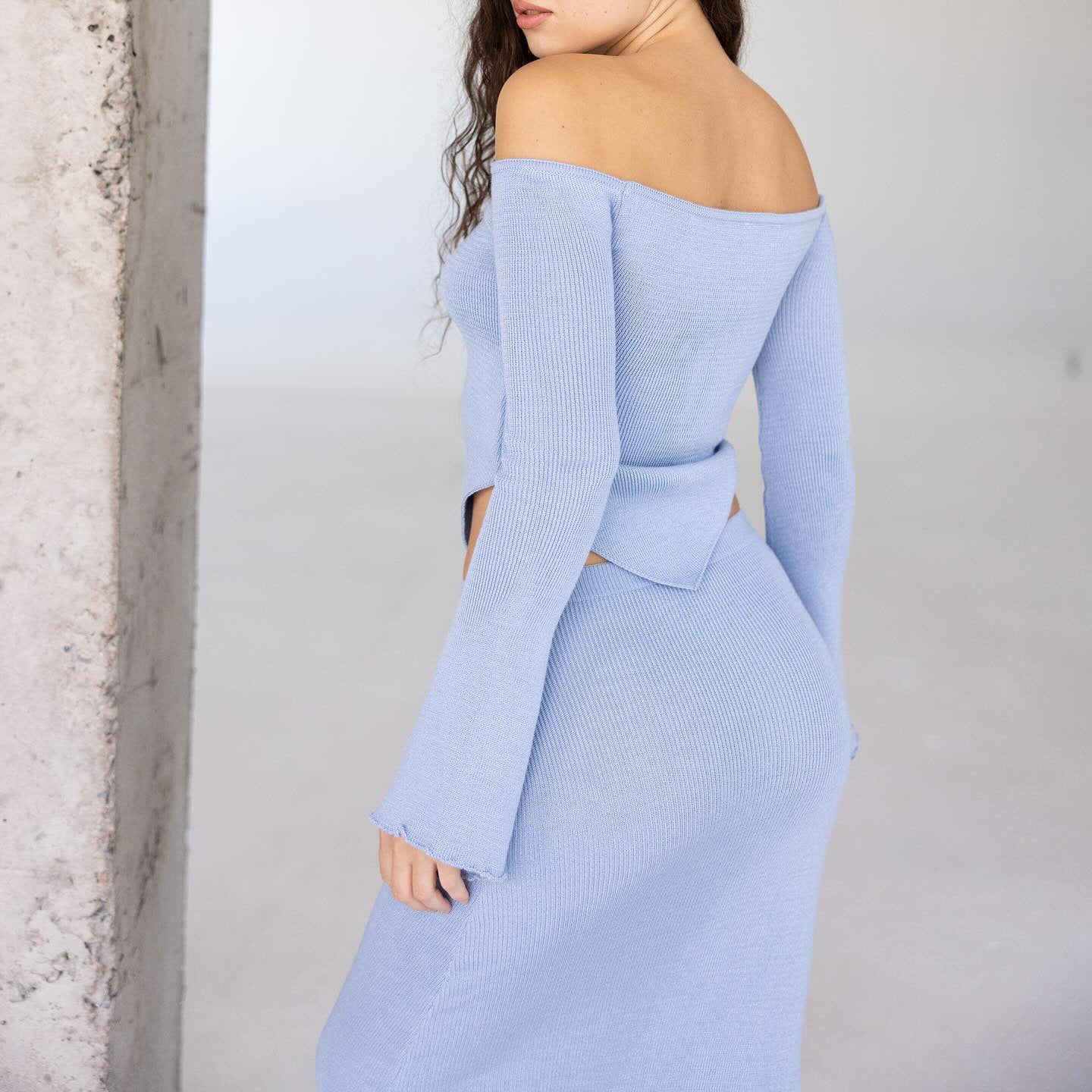 Damen Two-Piece Set Schulterfreies Oberteil Norvielle