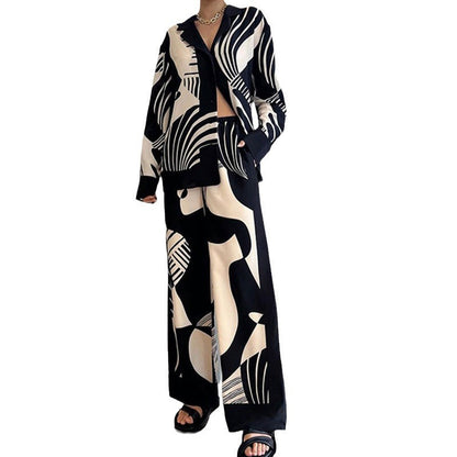 Damen Lounge-Set mit Muster Norvielle