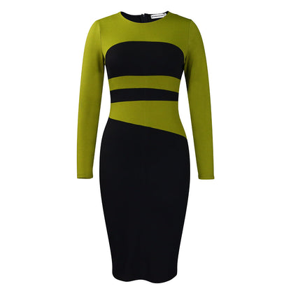 Damen Kleid Geometrisches Design Figurbetont