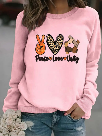 Damen Sweatshirt Peace Love Unity Motiv Norvielle