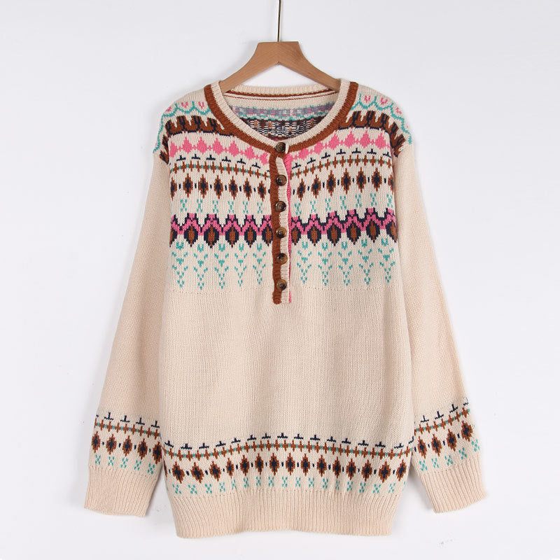 Damen Strickpullover Norwegermuster Bunt - Norvielle