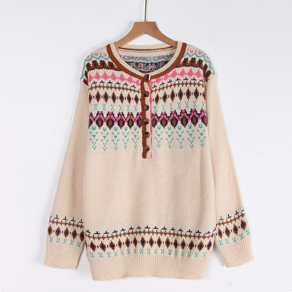 Damen Strickpullover Norwegermuster Bunt - Norvielle