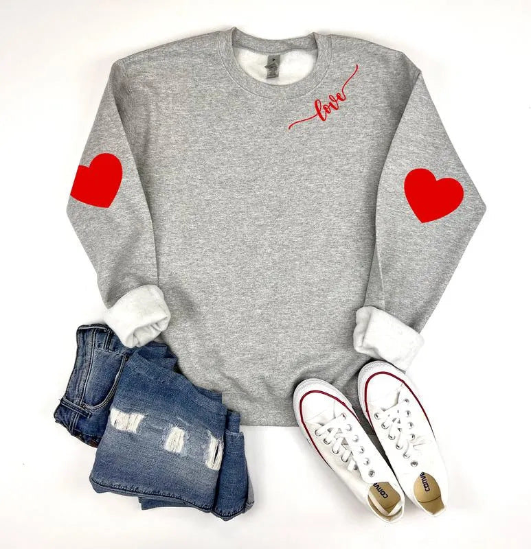 Damen Sweatshirt Herzen-Design Lässiger Schnitt Norvielle