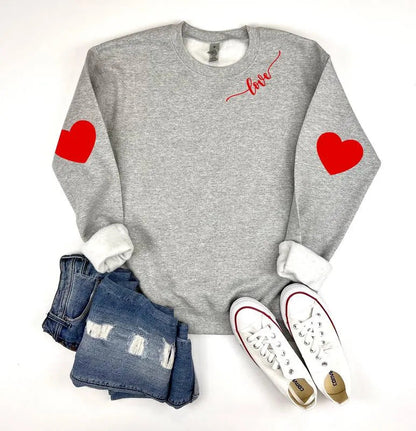 Damen Sweatshirt Herzen-Design Lässiger Schnitt Norvielle
