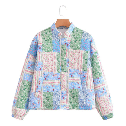 Damen Steppjacke Patchwork mit Taschen Norvielle