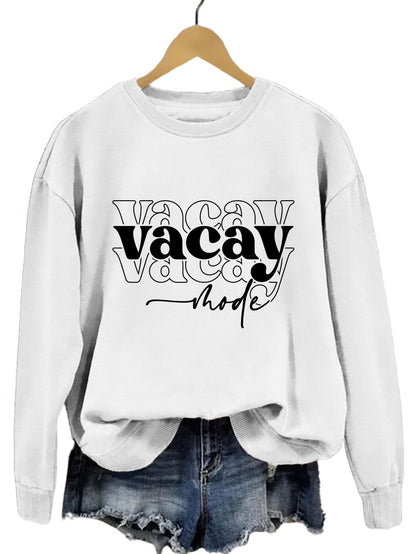 Damen Sweatshirt Lässiger Schriftzug Entspannte Passform Norvielle
