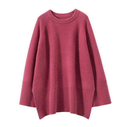 Damen Grobstrickpullover Weit Voluminöse Ärmel Norvielle