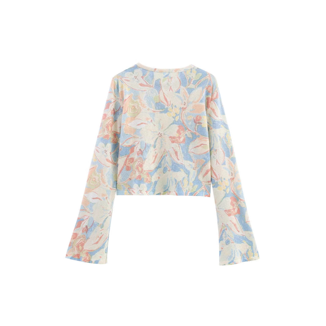 Damen Baumwollcardigan Floralmuster Norvielle