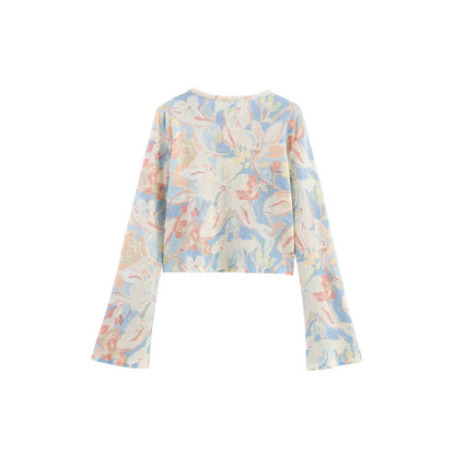 Damen Baumwollcardigan Floralmuster Norvielle