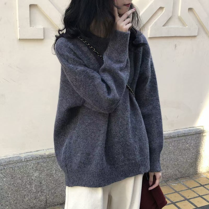 Damen Oversized Strickpullover Rippdetails Norvielle