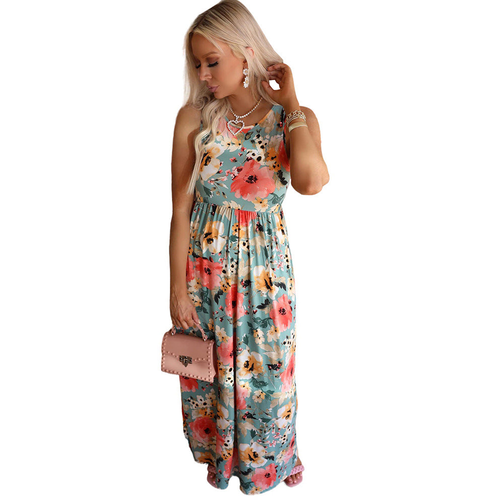 Damen Maxikleid Blumendesign Hochwertig Komfortabel Norvielle