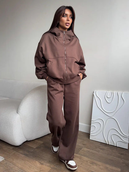 Damen Sweatjacke Jogginghose Set Bequem Norvielle