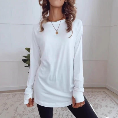 Damen Longsleeve-Oberteil Baumwolle Lässig