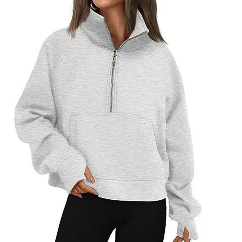 Damen Hoodie Hochkragen Sportlich Norvielle