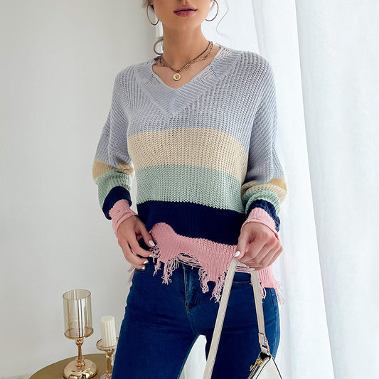 Damen Strickpullover Lässig Französischer Saum Norvielle - Norvielle