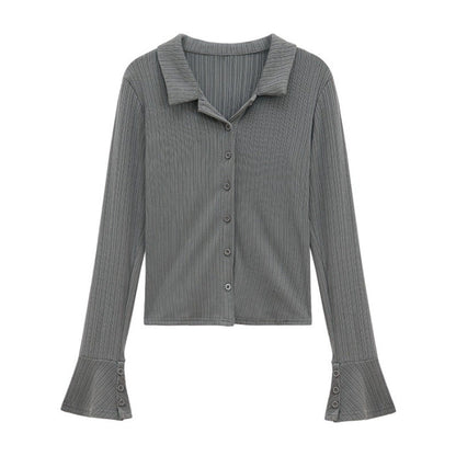 Damen Langarmshirt mit Volantärmel Norvielle