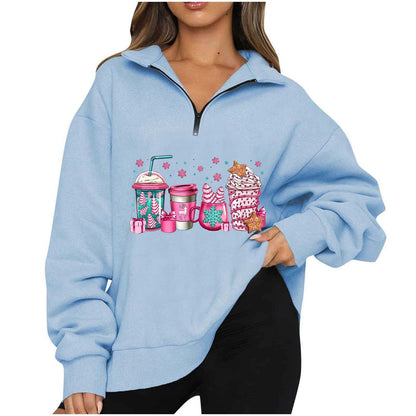 Damen Sweatshirt Halbkragen Norvielle