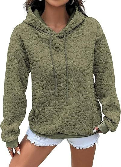 Damen Sweatshirt Strukturiertes Blumenmuster Norvielle