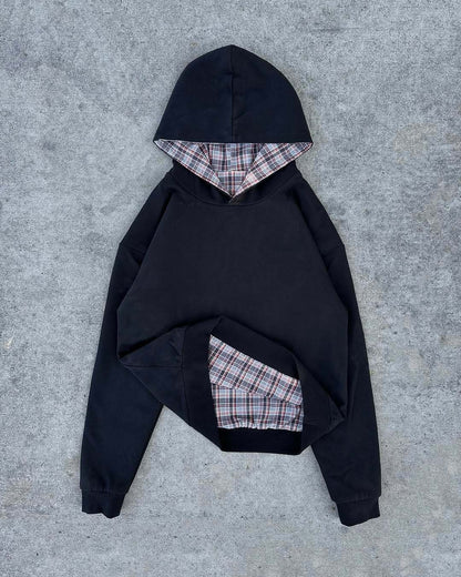 Damen Kapuzenpullover Karomuster Bequem