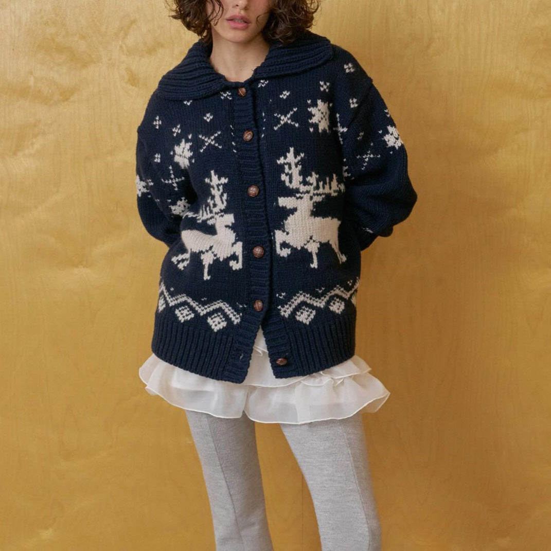 Damen Strickjacke Grafisches Muster Norvielle - Norvielle