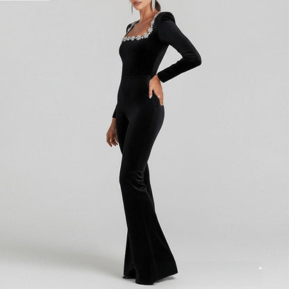 Damen Flared Overall Floralmuster Langer Ärmel