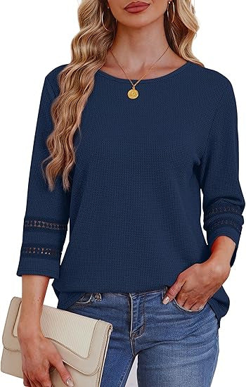 Damen Longsleeve-Oberteil Spitzen-Details Norvielle