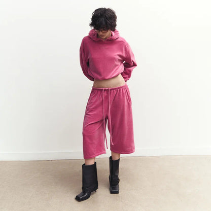 Damen Fleece Loungewear Set Weite Hosen Praktische Taschen Norvielle - Norvielle