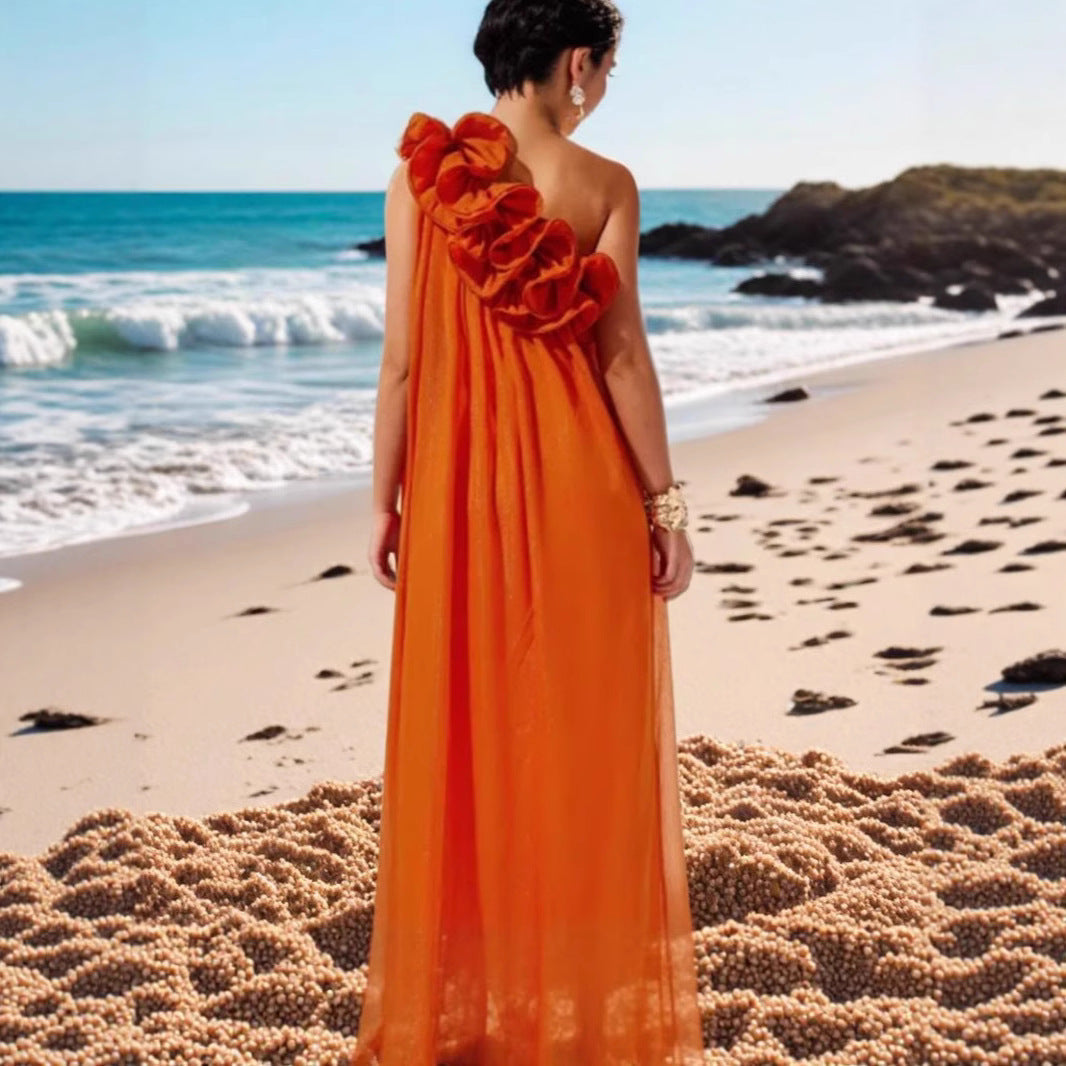 Damen Maxikleid Rüschendesign Norvielle