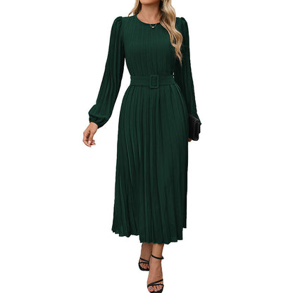 Damen Maxikleid mit Gürtel Tailliert Norvielle
