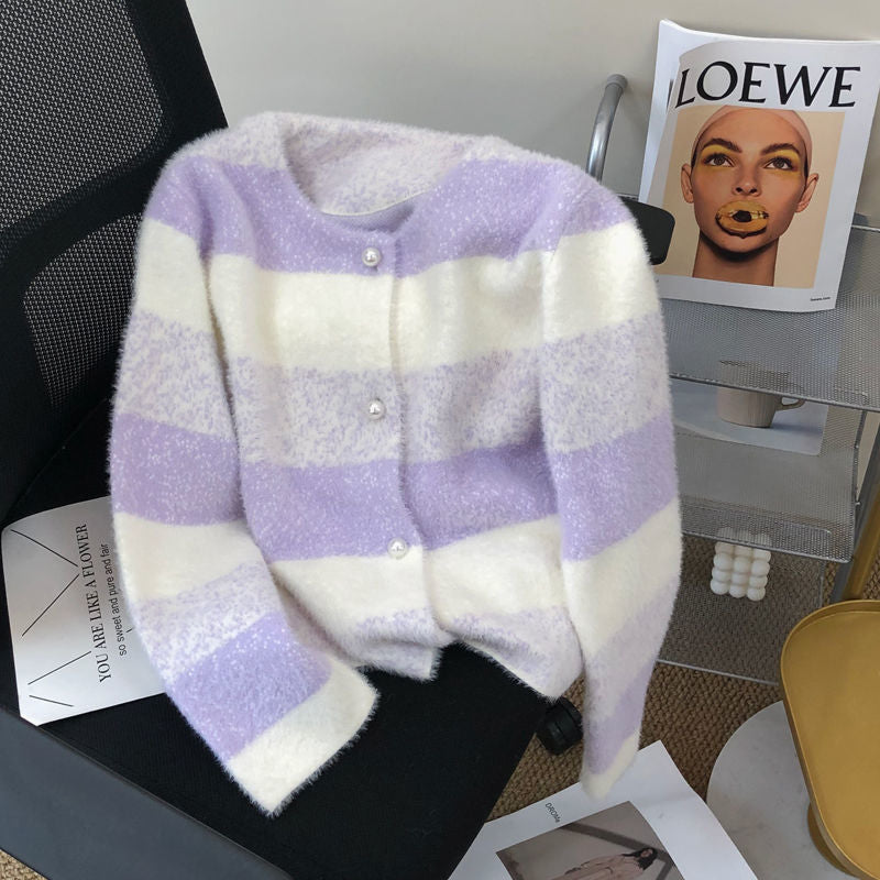 Damen Strickjacke Perlknöpfe Norvielle Kuschelig