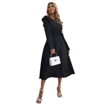 Damen Maxikleid Rüschendetails Elastischer Taillenbund Norvielle