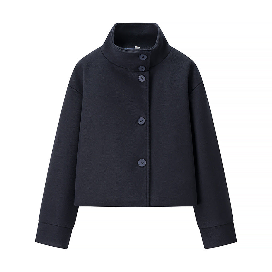 Damen modische Jacke Stehkragen Knopfdetails Norvielle - Norvielle