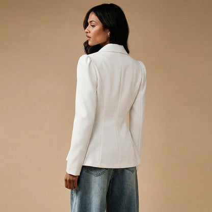 Damen Blazer Elegant Puffärmel