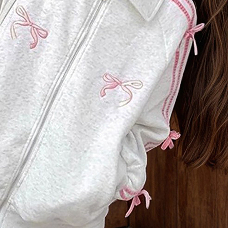 Damen Sweatjacke Sportlich Bindebänder Norvielle