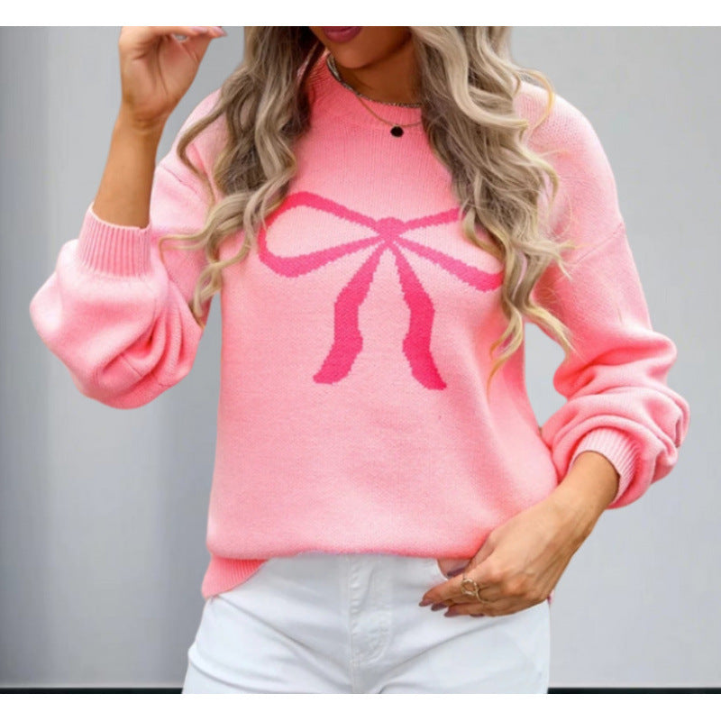 Damen Oversized Pullover mit Schleifen-Design Norvielle
