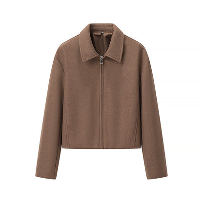 Damen Kurzjacke Urban Stil 2 Reißverschlusstaschen