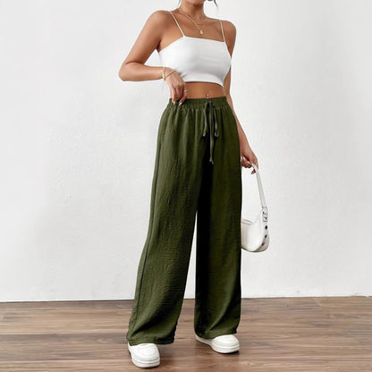 Damen Chiffon-Hose Weite Elastischer Bund
