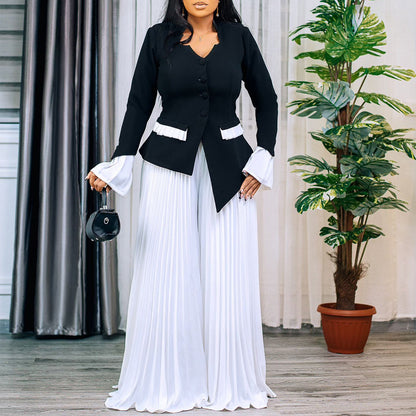 Damen Jumpsuit mit Blazer-Oberteil und Plisseehosen Norvielle