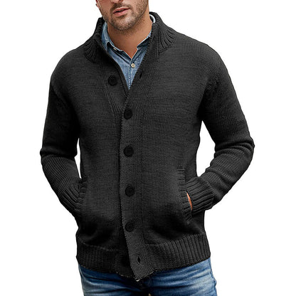 Herren Strickjacke Modern Komfortable Taschen Schwarz - Norvielle